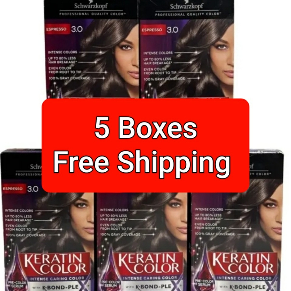 (5) Schwarzkopf Keratin Color Intense Caring Permanent Hair Color 3.0 Espresso